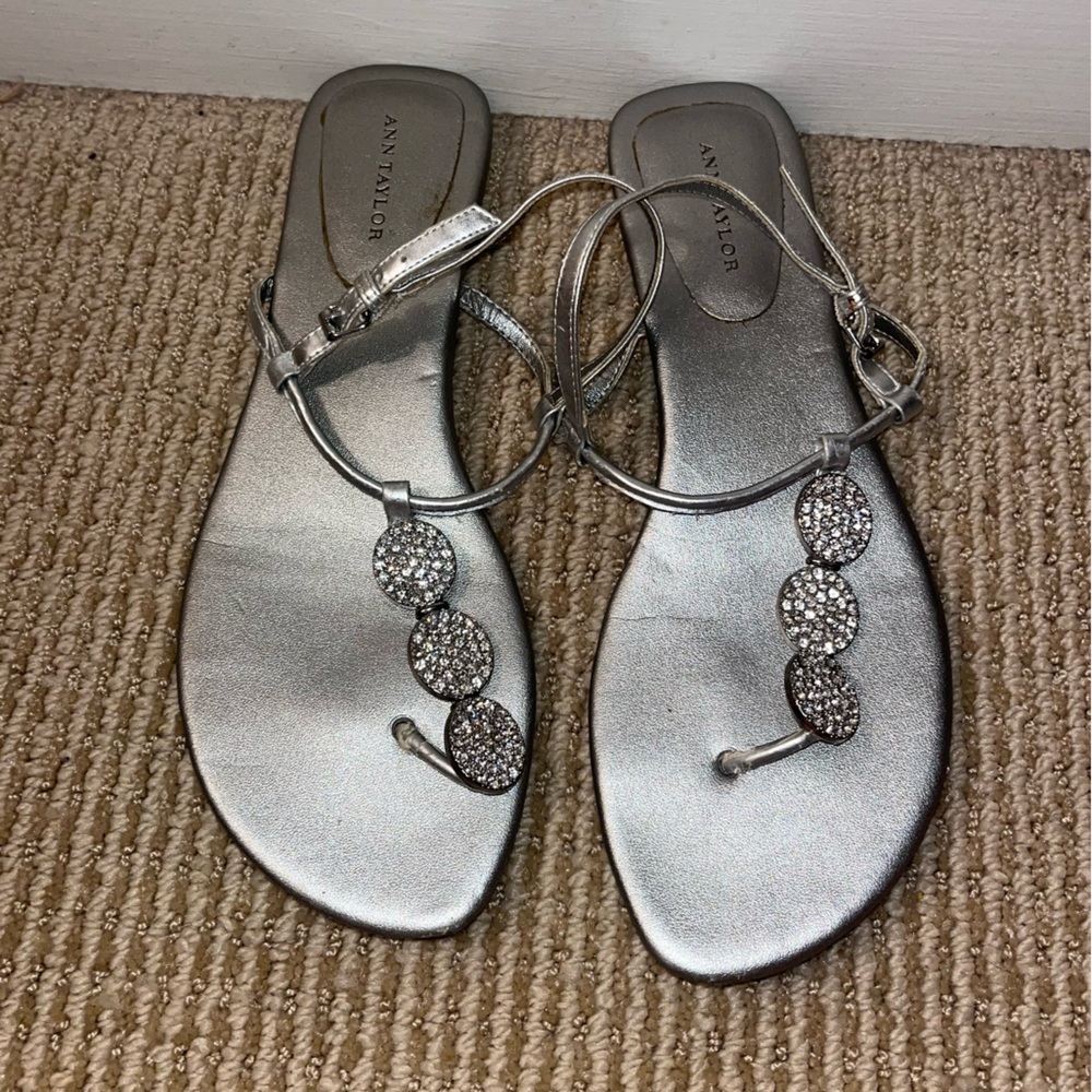 Ann Taylor Silver Gem Sandals
